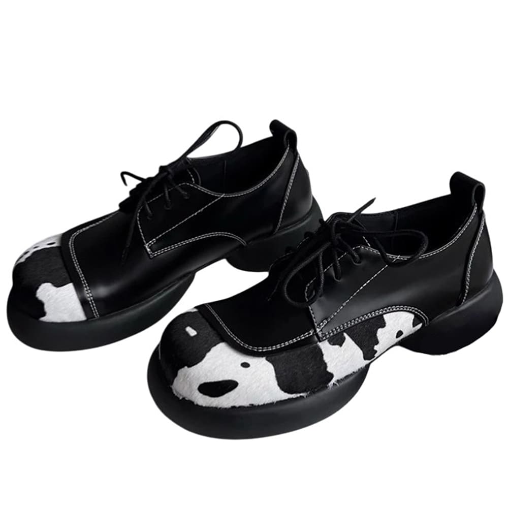 Cow Print Oxford Boots