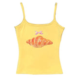Croissant Print Y2K Tank Top