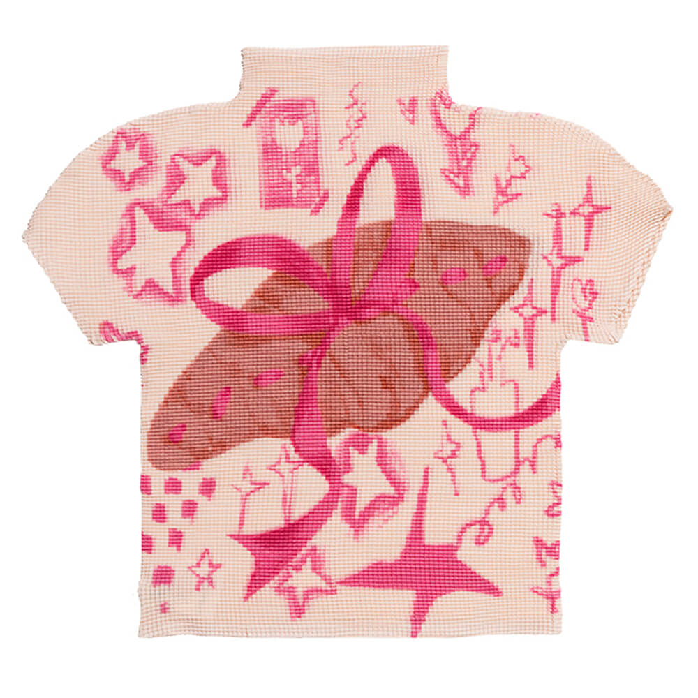 Y2K Cutecore Croissant Bow Top