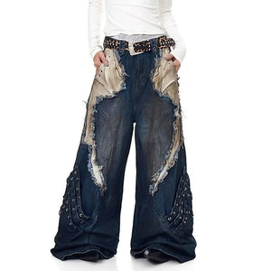 Model Behavior Distressed Wide-Leg Jeans