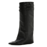 Catwalk Double Buckle Knee-High Boots