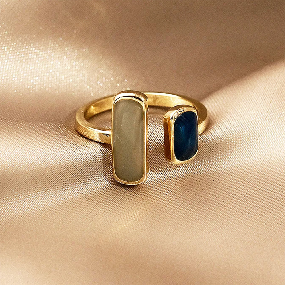 Double Stone Aesthetic Ring