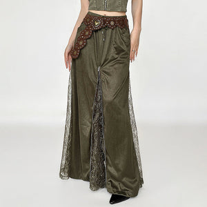 Woodland Dreams Lace-Slit Maxi Skirt