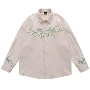 Earthcore Aesthetic Floral Button-Up Shirt