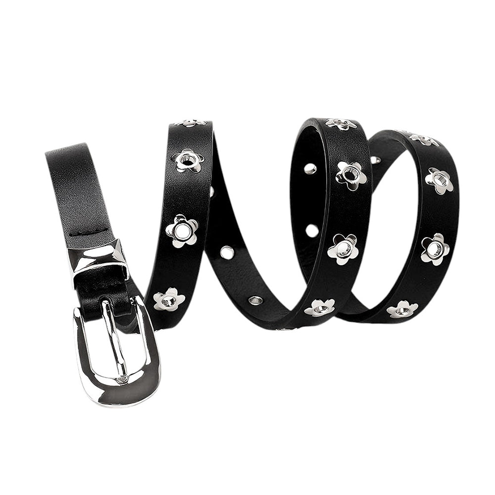 Indie Flower Thin Leather Belt