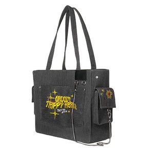 Groovy Trippy Heart Tote Bag