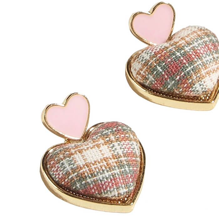 Heart Tweed Earrings