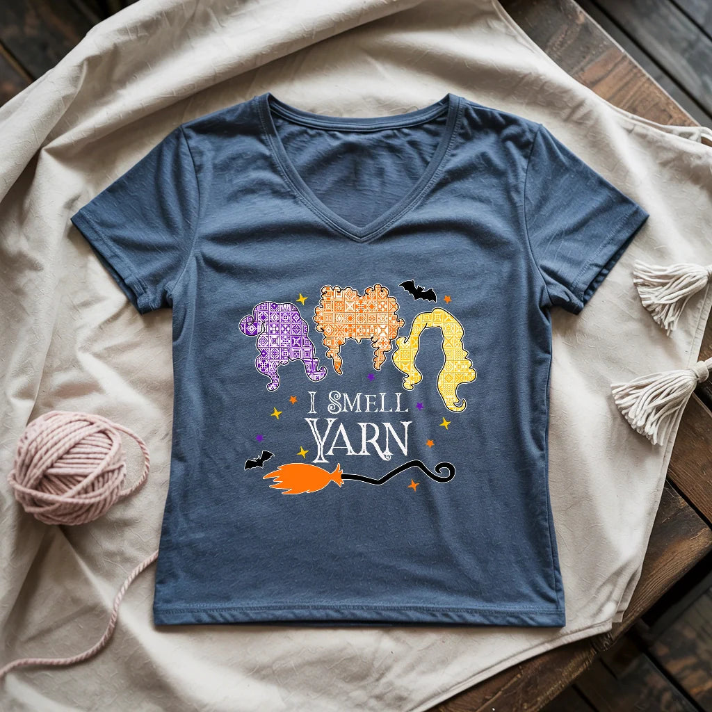 I Smell Yarn Lady V-neck