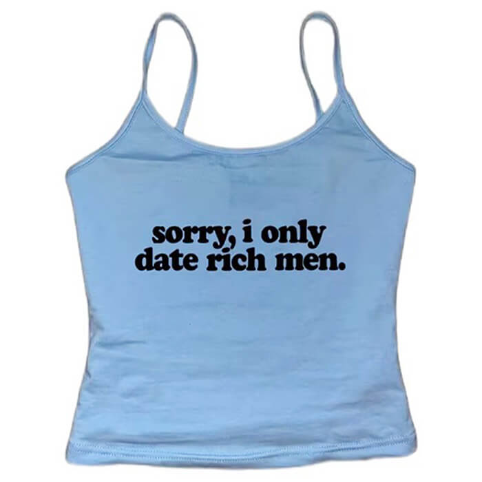 I Date Only Rich Men Y2K Tank Top