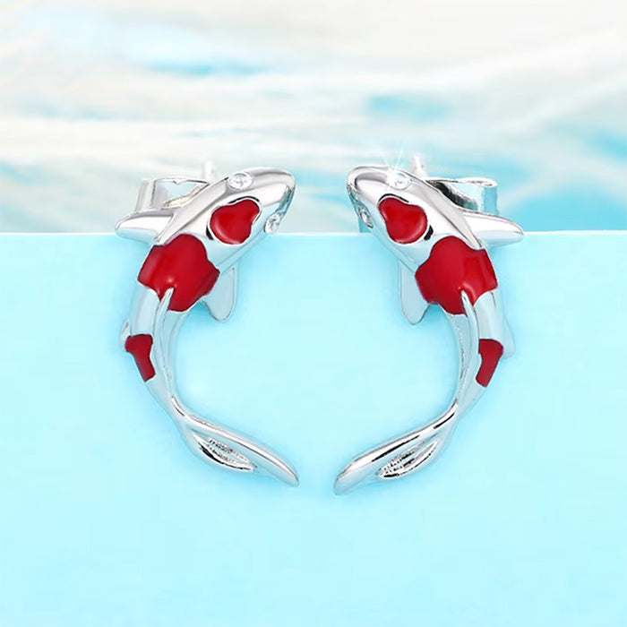 Koi Fish Stud Earrings