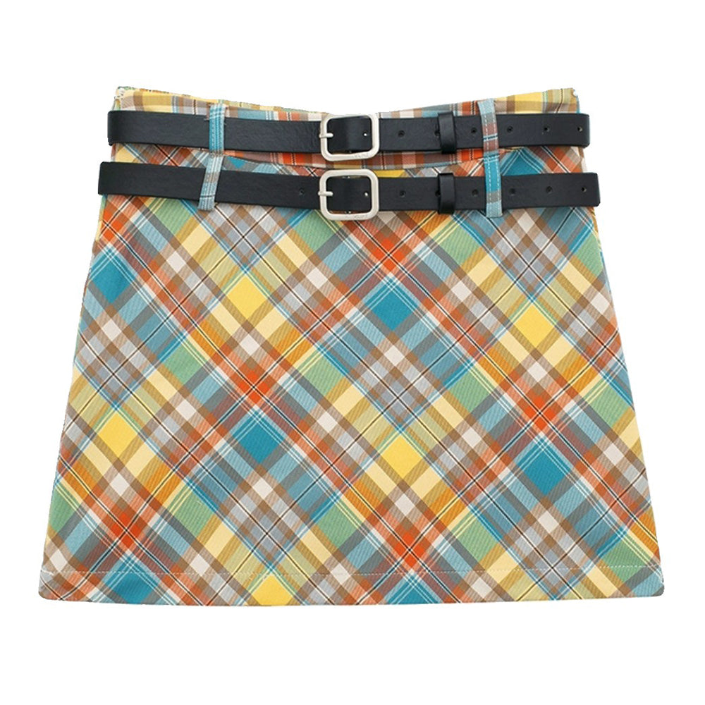 Preppy Colorful Plaid Mini Skirt