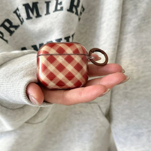 Preppy Style Plaid Airpods Case