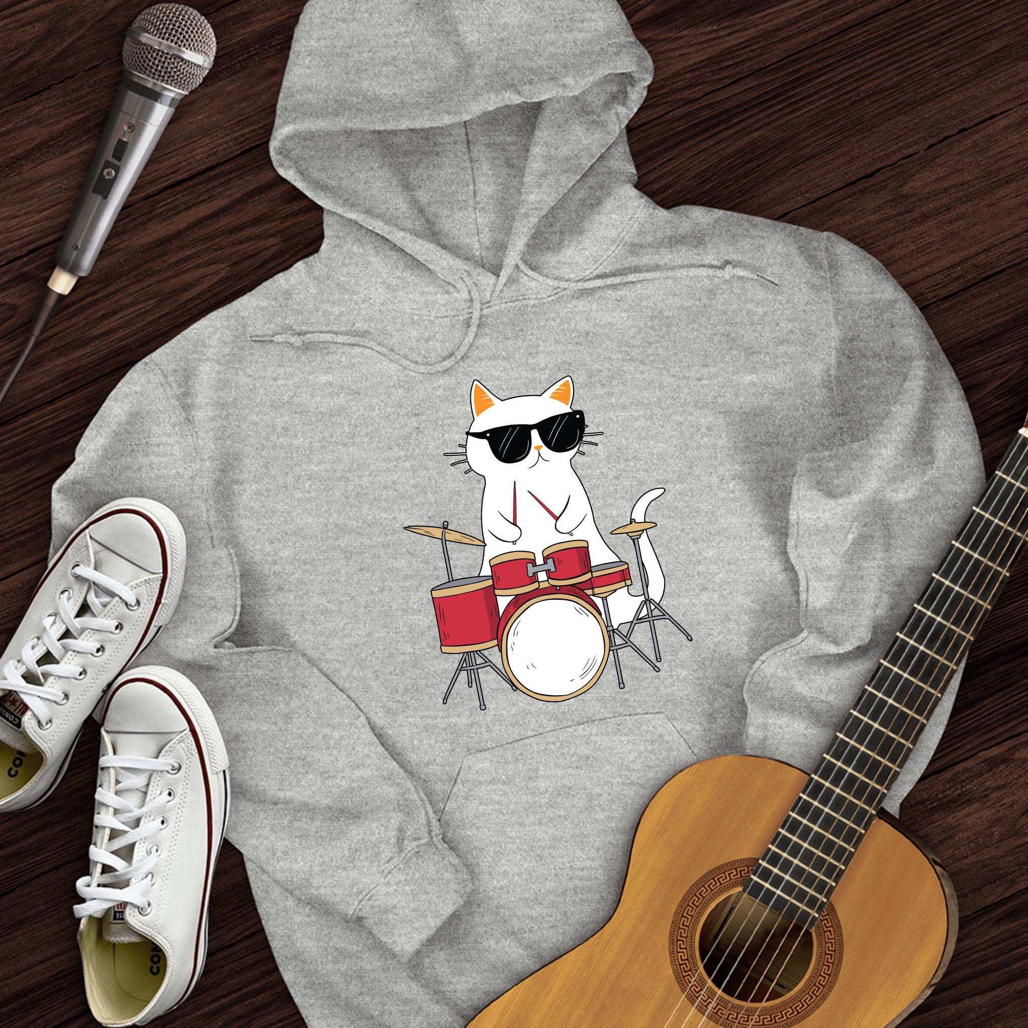 Drummer Cat Hoodie