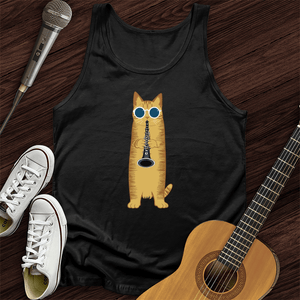 Cat Playing The Clarinet Tank Top