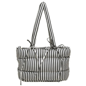 Puffer Striped Shoulder Bag
