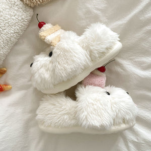 Puppy & Cake Fluffy Slippers