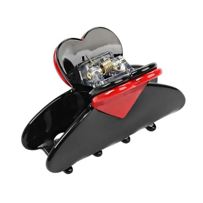 Red Heart Mini Hair Claw