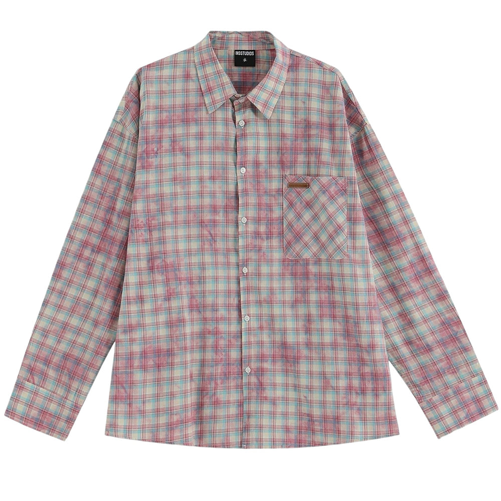 Soft Girl Plaid Button-Up Shirt