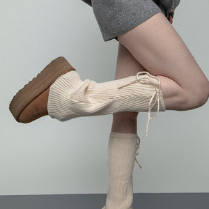 Soft Girl Ribbed Leg Warmers