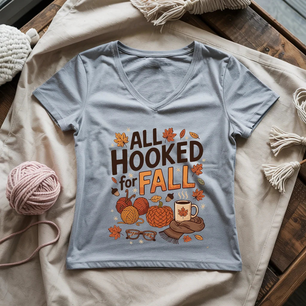 Hooked For Fall Lady V-neck