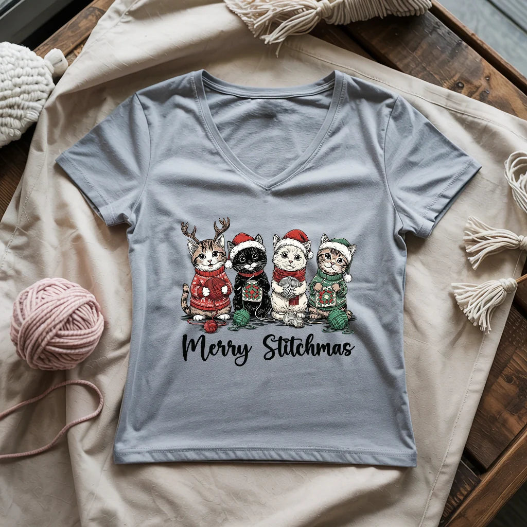 Merry Stitchmas Lady V-neck