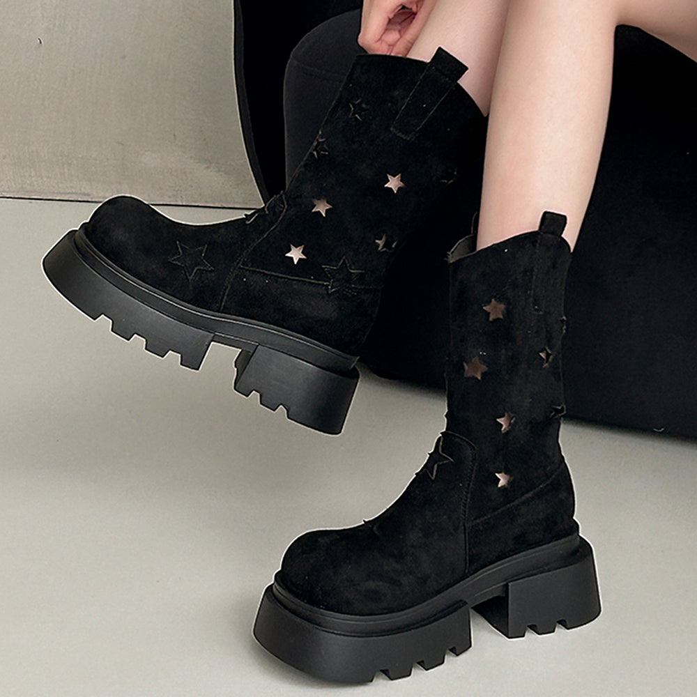 Star Cut-Out Platform Boots