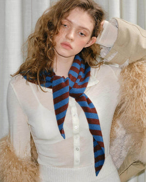 First Snow Striped Knit Scarf
