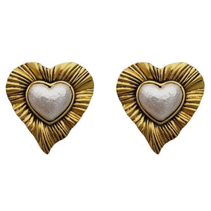 Vintage Pearl Heart Earrings