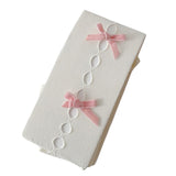 White & Pink Bow Tights