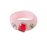 Y2K Rhinestone Acrylic Ring