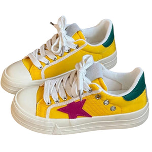 Yellow & Red Star Sneakers